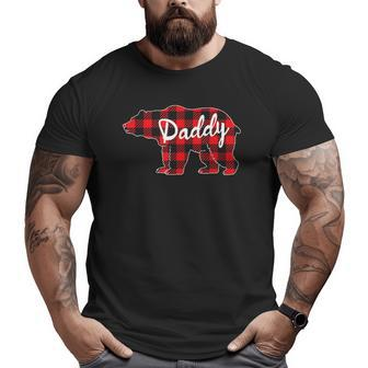 Mens Daddy Bear Buffalo Plaid Family Matching Father's Day Big and Tall Men T-shirt | Mazezy
