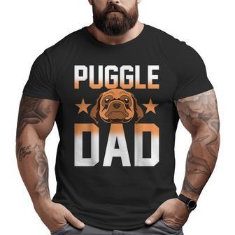 Mens Daddy Puggle Dad Dog Owner Dog Lover Pet Animal Puggle Big and Tall Men T-shirt | Mazezy