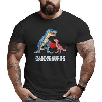 Mens Daddy Saurus Rex Daddysaurus Dad Fathers Day Big and Tall Men T-shirt | Mazezy