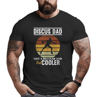 Mens Discus Dad Thrower Track And Field Father Throwing Discus Big and Tall Men T-shirt | Mazezy