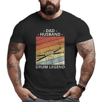 Mens Drummer Dad Dad Husband Drum Legend Big and Tall Men T-shirt | Mazezy CA