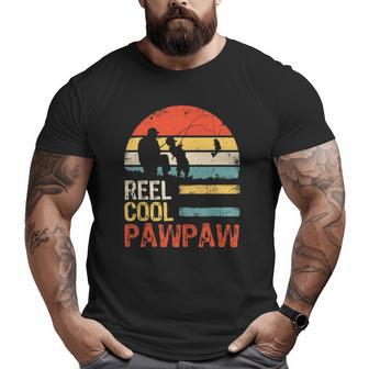 Mens Father's Day Fishing Reel Cool Pawpaw Big and Tall Men T-shirt | Mazezy