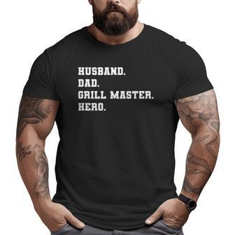Mens Father's Day Outfit Husband Dad Grill Master Hero Quote Big and Tall Men T-shirt | Mazezy