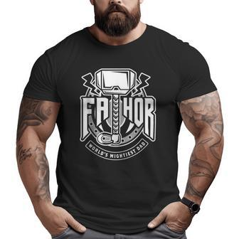 Mens Fathor World's Mightiest Dad Cool Viking Father Tank Top Big and Tall Men T-shirt | Mazezy