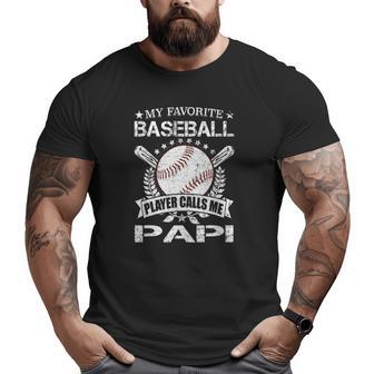 Mens My Favorite Baseball Player Calls Me Papi Father's Day Big and Tall Men T-shirt | Mazezy