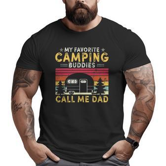 Mens My Favorite Camping Buddies Call Me Dad Father's Day Vintage Big and Tall Men T-shirt | Mazezy