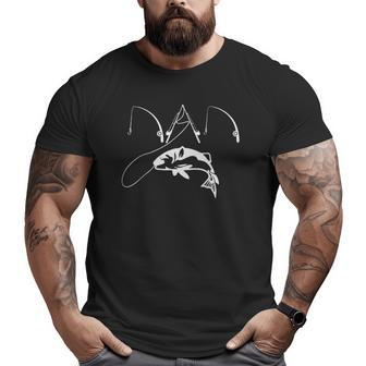 Mens Fishing Stuff For Fathers Day Dad Fishing Rod Fishing Dad Big and Tall Men T-shirt | Mazezy AU