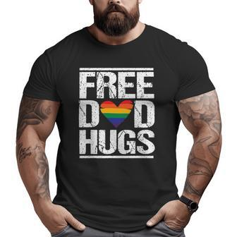 Mens Free Dad Hugs Lgbt Pride Stepfather Daddy Papa Big and Tall Men T-shirt | Mazezy