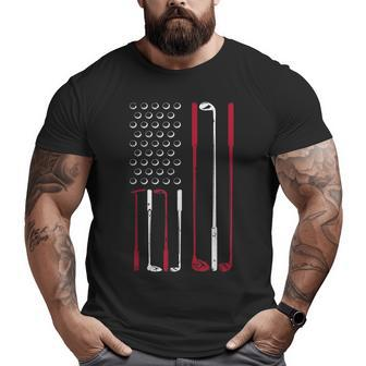 Mens 4Th Of July Graphic Dad Golf For Men Usa Flag Big and Tall Men T-shirt | Mazezy