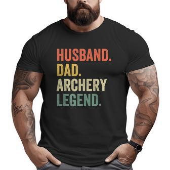 Mens Archer Husband Dad Archery Legend Vintage Big and Tall Men T-shirt | Mazezy