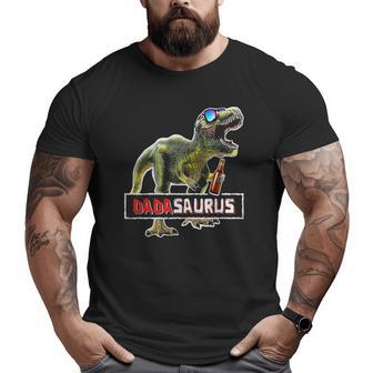 Mens Dadasaurus Rex Beer Fathers Day rex Dad Big and Tall Men T-shirt | Mazezy