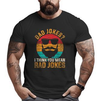 Mens Daddy Puns Fathers Day King Of Dad Jokes Big and Tall Men T-shirt | Mazezy