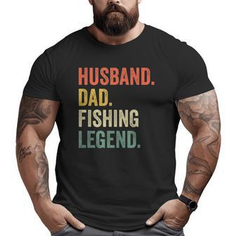 Mens Fisherman Husband Dad Fishing Legend Vintage Big and Tall Men T-shirt | Mazezy