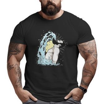 Mens Hipster Beard Water Cool Flip For Hairy Dad Big and Tall Men T-shirt | Mazezy