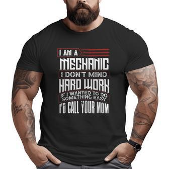 Mens Mechanic Vintage Father's Day For Dad Big and Tall Men T-shirt | Mazezy