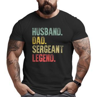 Mens Vintage Husband Dad Sergeant Legend Retro Big and Tall Men T-shirt | Mazezy