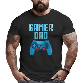Mens Gamer Dad Cute Video Gaming Father's Day Game Controller Big and Tall Men T-shirt | Mazezy