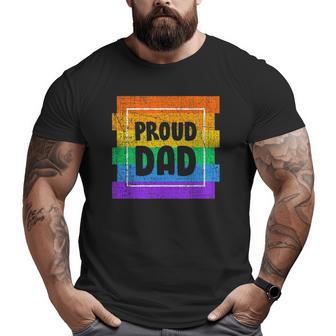 Mens Gay Pride Proud Dad Father Partner Lgbtq Big and Tall Men T-shirt | Mazezy