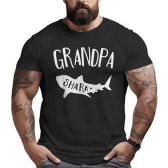 Mens Grandpa Shark Shirt Fathers Day Pregnancy Announcement Big and Tall Men T-shirt | Mazezy