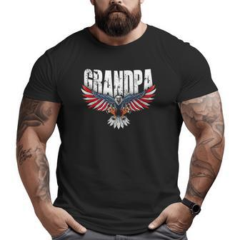 Mens Grandpa Vintage Usa Flag Bald Eagle Patriotic 4Th Of July Big and Tall Men T-shirt | Mazezy UK