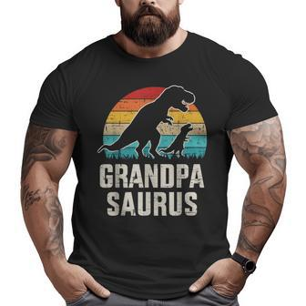 Mens Grandpasaurus Vintage Dinosaur For Grandpa From Grandkid Big and Tall Men T-shirt | Mazezy