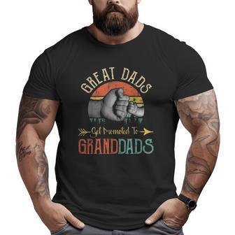 Mens Great Dads Get Promoted To Granddads Fathers Day Big and Tall Men T-shirt | Mazezy