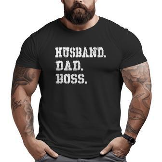 Mens Husband Dad Boss Father's Day Tee Big and Tall Men T-shirt | Mazezy