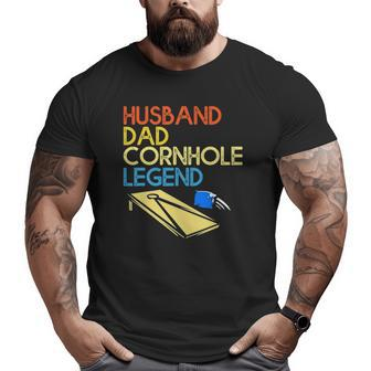 Mens Husband Dad Cornhole Legend Big and Tall Men T-shirt | Mazezy