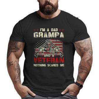 Mens I'm A Dad Grampa And A Veteran Best Grampa Ever Big and Tall Men T-shirt | Mazezy