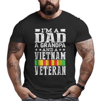 Mens I'm A Dad Grandpa And Vietnam Veteran Father's Day Big and Tall Men T-shirt | Mazezy