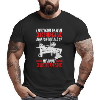 Mens I Just Want To Be At The Gym Muscle Bodybuilding Big and Tall Men T-shirt | Mazezy