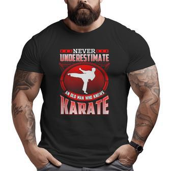 Mens Karate For Dad Grandpa Never Underestimate Karate Big and Tall Men T-shirt | Mazezy
