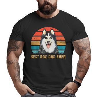 Men's Mens Quote Best Dog Dad Ever Vintage Siberian Husky For Men Big and Tall Men T-shirt | Mazezy