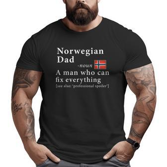 Mens Norwegian Dad Definition Tee Norway Flag Father's Day Tee Big and Tall Men T-shirt | Mazezy
