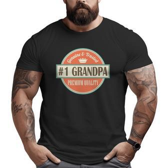 Mens Number 1 Grandpa 1 Grandfather Father's Day Big and Tall Men T-shirt | Mazezy