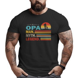 Mens Opa Man Myth Vintage Opa Legend Father's Day Big and Tall Men T-shirt | Mazezy AU