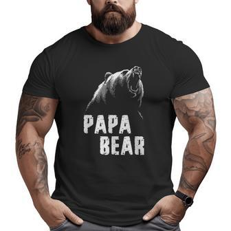 Mens Papa Bear Dad Father's Day Big and Tall Men T-shirt | Mazezy