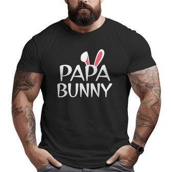 Mens Papa Bunny Family Rabbit Matching Couple Daddy Easter Big and Tall Men T-shirt | Mazezy