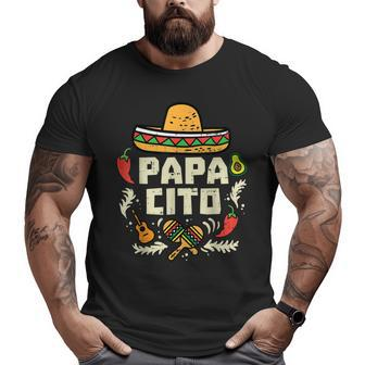 Mens Papacito Family Cinco De Mayo Matchin Couple Mexican Dad Men Big and Tall Men T-shirt | Mazezy UK