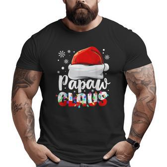 Mens Papaw Claus Beard Santa Hat Pajama Costume For Papa Dad Big and Tall Men T-shirt | Mazezy