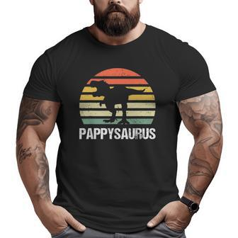 Mens Pappysaurus Dinosaur Lover Mens Cool Father's Day Retro Big and Tall Men T-shirt | Mazezy