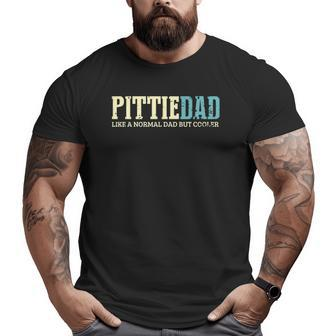 Mens Pittie Dad Cooler Pit Bull Daddy Retro Big and Tall Men T-shirt | Mazezy