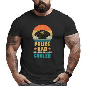 Mens Police Dad Regular But Cooler Fathers Day Cop Officer Men Big and Tall Men T-shirt | Mazezy