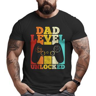 Mens Pregnancy Announcement Dad Level Unlocked Soon To Be Father V2 Big and Tall Men T-shirt | Mazezy