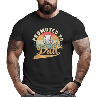 Mens Promoted To Daddy Expecting Soon To Be Dad Father Baseball Big and Tall Men T-shirt | Mazezy
