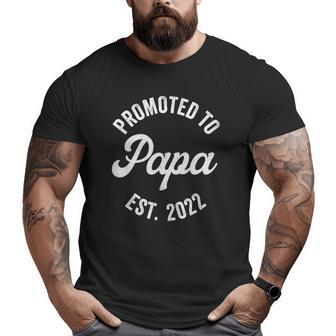 Mens Promoted To Papa S New Papa Pregnancy Announcement Big and Tall Men T-shirt | Mazezy