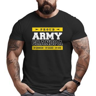 Mens Proud Army Grandpa My Grandson My Hero Big and Tall Men T-shirt | Mazezy