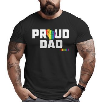 Mens Proud Dad Lgbt Gay Pride Month Lgbtq Rainbow Big and Tall Men T-shirt | Mazezy