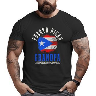Mens Puerto Rican Grandpa Puerto Rico Flag Pride Big and Tall Men T-shirt | Mazezy