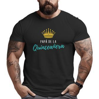 Mens Quinceanera Papa Dad Father Turquoise Theme Party Quince Big and Tall Men T-shirt | Mazezy